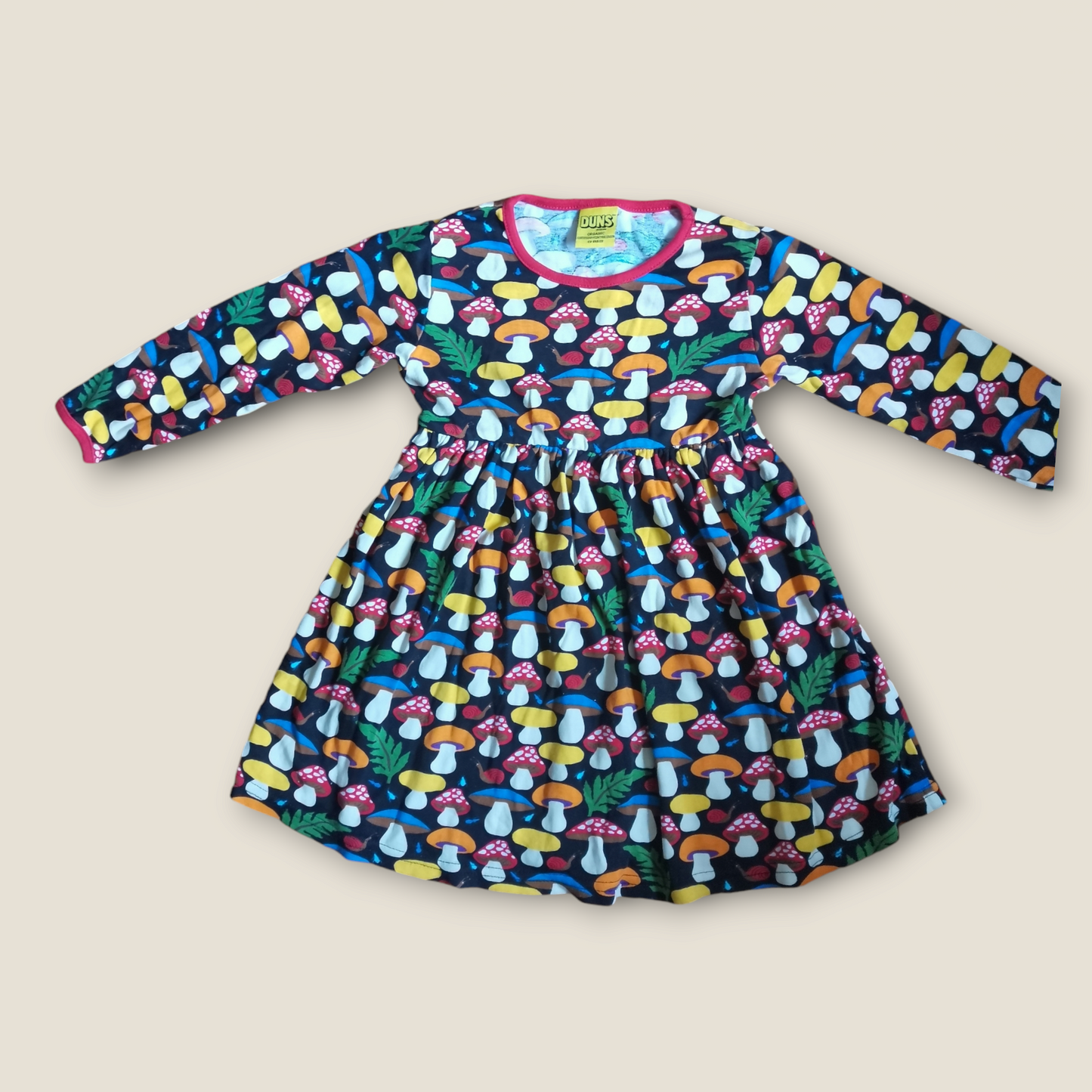 Duns Dress - Black Mushrooms (2-3yrs)