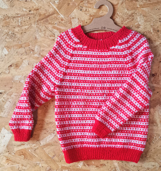 Handknitted Jumper - Red (6-7yrs)