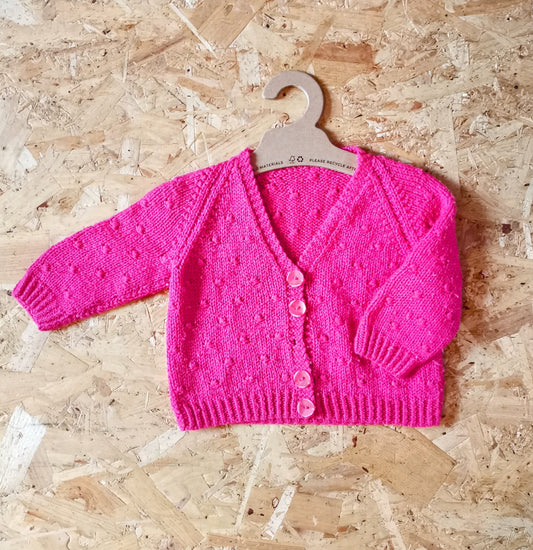 Handknitted Cardigan - Pink (12-18m)