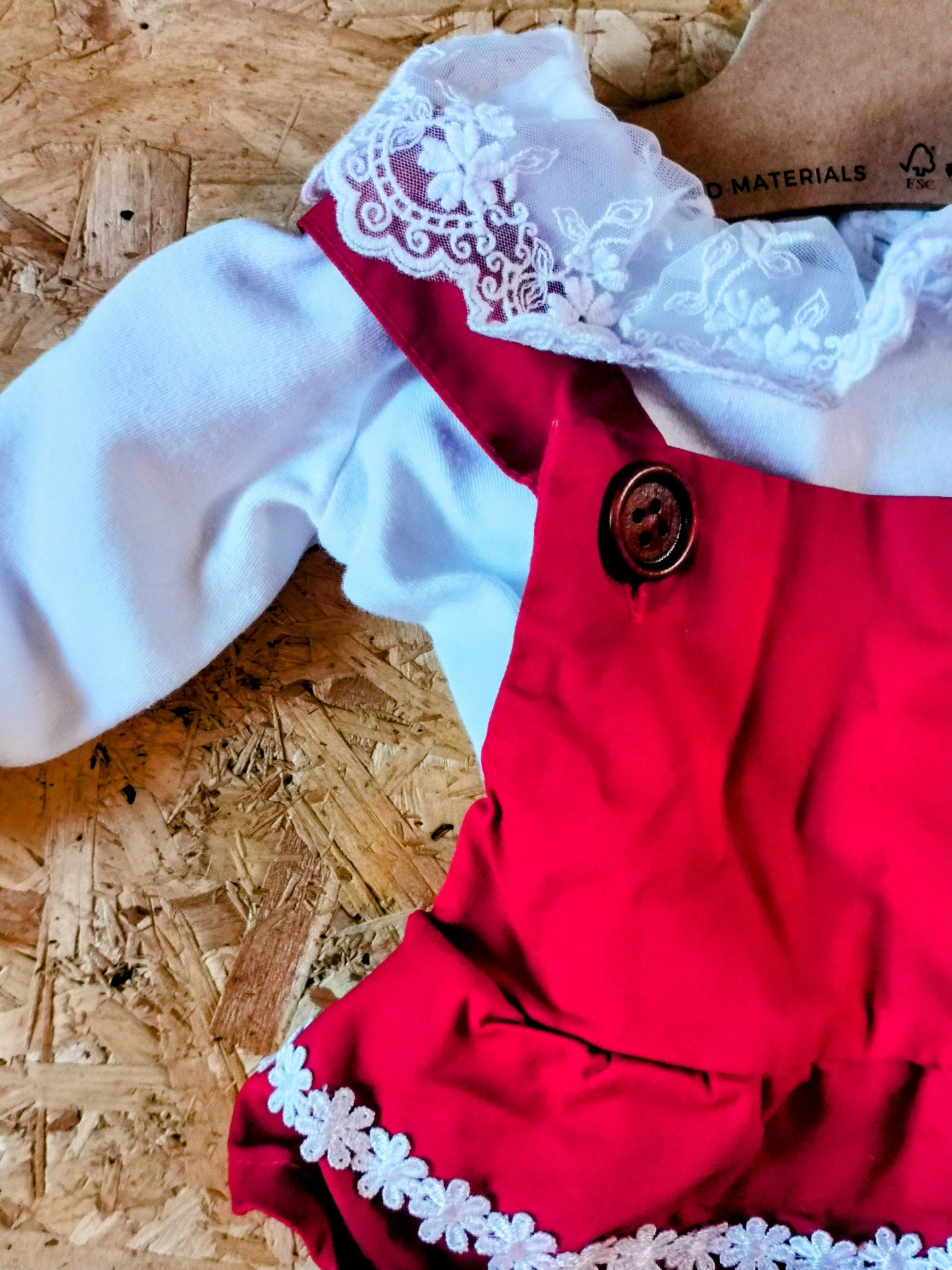 Dolly Wears Outfit - Red(0-3m)